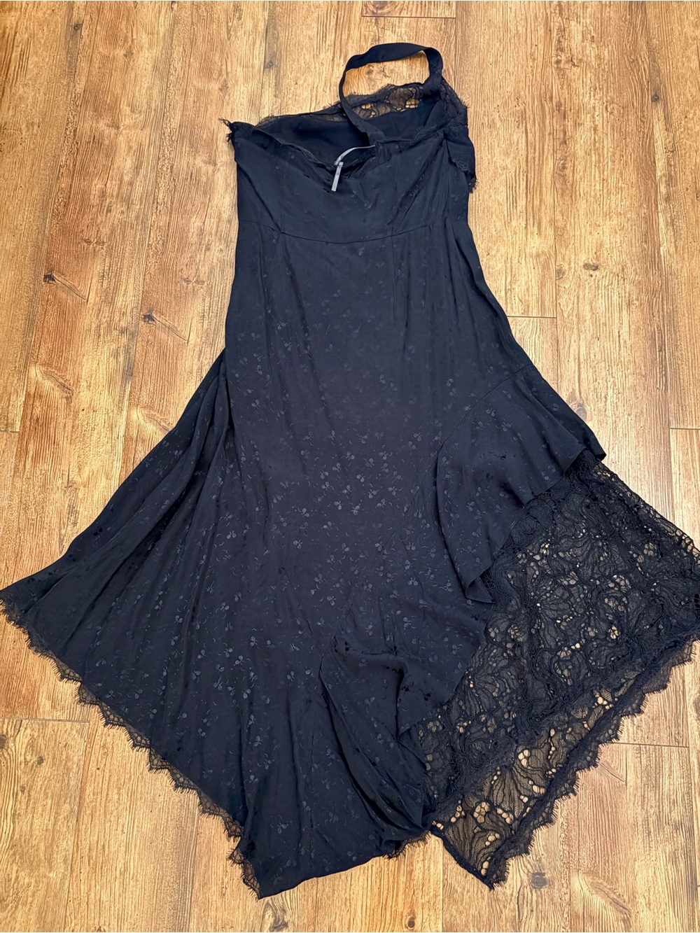 Anthropologie Black Asymmetrical Lace-Trim Dress. I ONLY USED IT ONCE